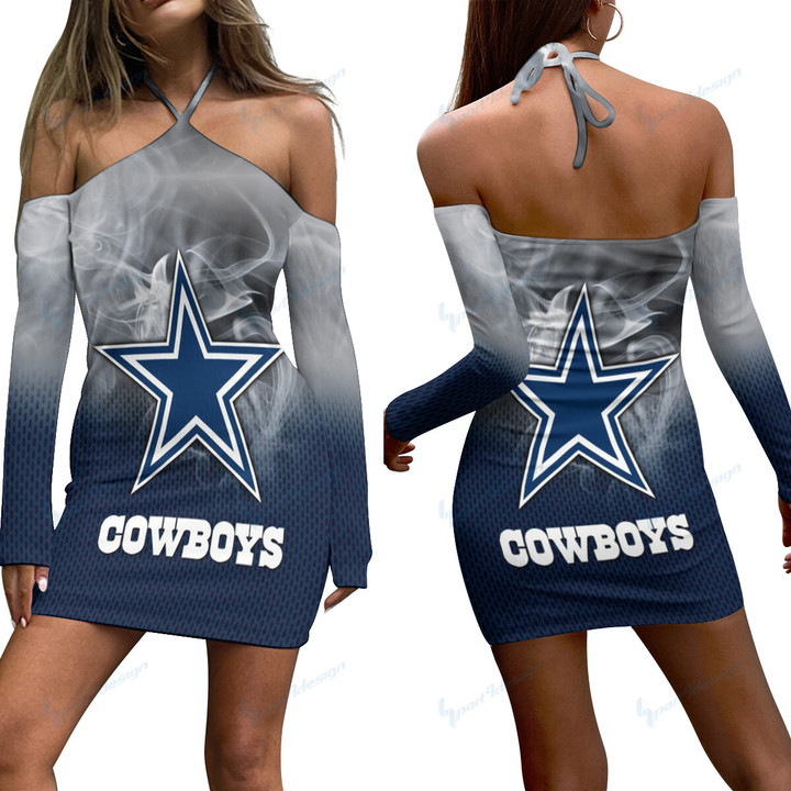 Dallas Cowboys Halter Lace-up Dress 008