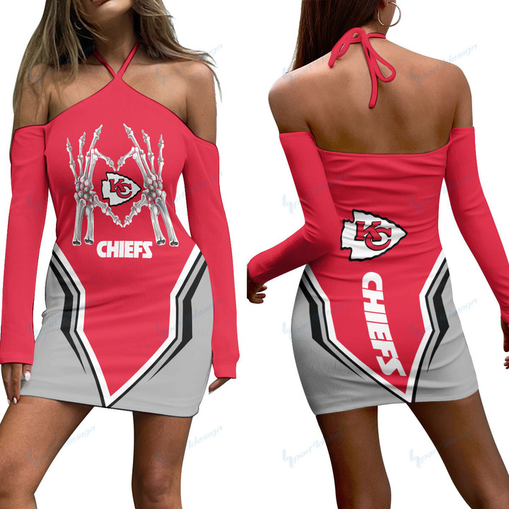 Kansas City Chiefs Halter Lace-up Dress 28