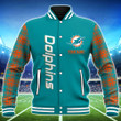 Miami Dolphins Personalized Baseball Jacket BG49