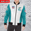 Miami Dolphins Personalized New Leather Bomber Jacket  193