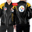Pittsburgh Steelers Personalized New Leather Bomber Jacket  175