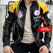 Pittsburgh Steelers Personalized New Leather Bomber Jacket  175