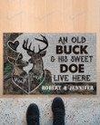 Personalized Deer Camo Old Buck Sweet Doe Doormat 011