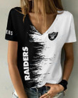 Las Vegas Raiders Summer V-neck Women T-shirt BG09