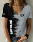 Las Vegas Raiders Summer V-neck Women T-shirt BG09