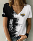 Jacksonville Jaguars Summer V-neck Women T-shirt BG21