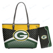 Green Bay Packers Leather Tote Hand Bag and Purse Set BB04