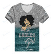 Philadelphia Eagles Personalized Summer V-neck Women T-shirt BG37