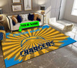 Los Angeles Chargers Personalized Premium Rectangle Rug 58