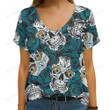 Jacksonville Jaguars Summer V-neck Women T-shirt