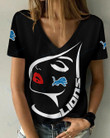 Detroit Lions Summer V-neck Women T-shirt 135