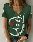 Green Bay Packers Summer V-neck Women T-shirt 137