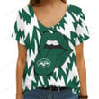 New York Jets Summer V-neck Women T-shirt