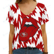 San Francisco 49ers Summer V-neck Women T-shirt