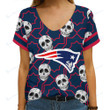 New England Patriots Summer V-neck Women T-shirt