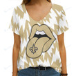 New Orleans Saints Summer V-neck Women T-shirt