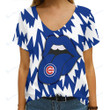 Chicago Cubs Summer V-neck Women T-shirt