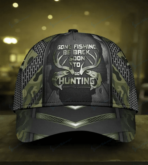 Gone Fishing Be Back To Go Hunting Classic Cap 64