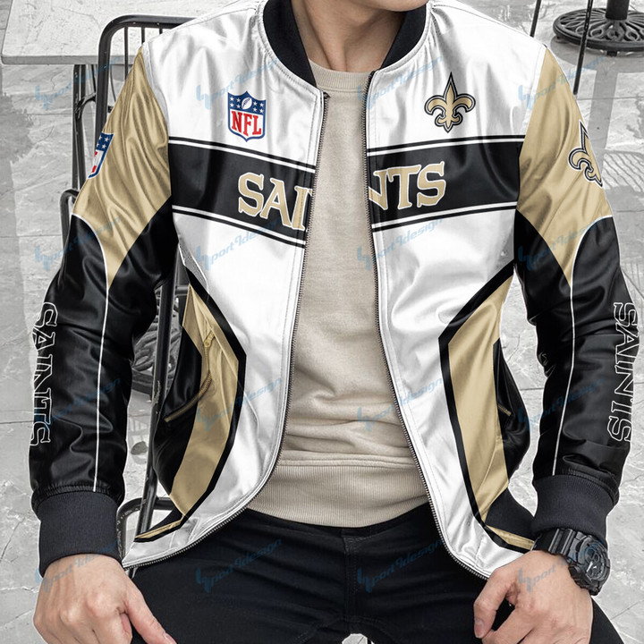 New Orleans Saints New Leather Bomber Jacket  188