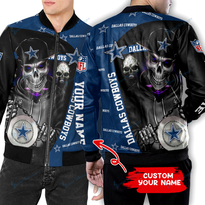 Dallas Cowboys Personalized New Leather Bomber Jacket  200
