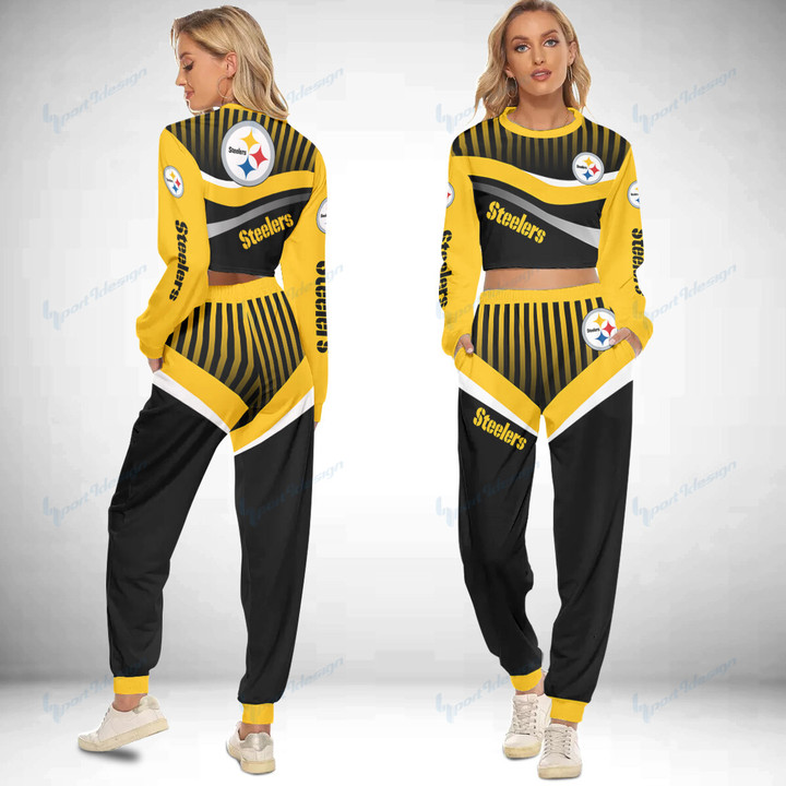Pittsburgh Steelers Crop Sweatshirt Suit 50