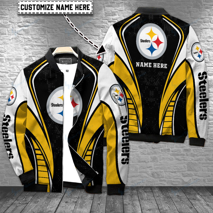 Pittsburgh Steelers Personalized Bomber Jacket BG525