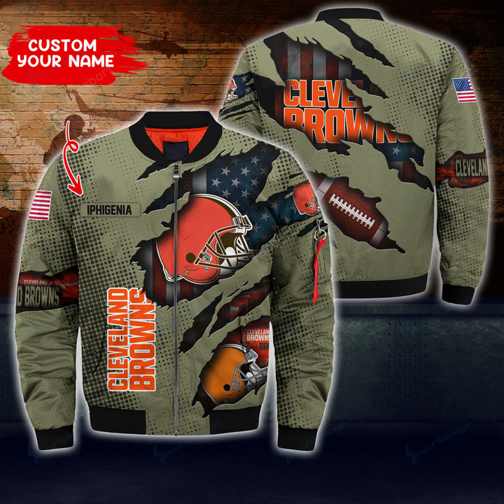 Cleveland Browns Personalized Thick Bomber Jacket CS47
