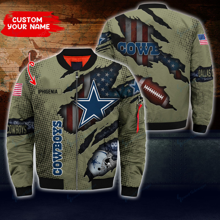 Dallas Cowboys Personalized Thick Bomber Jacket CS48