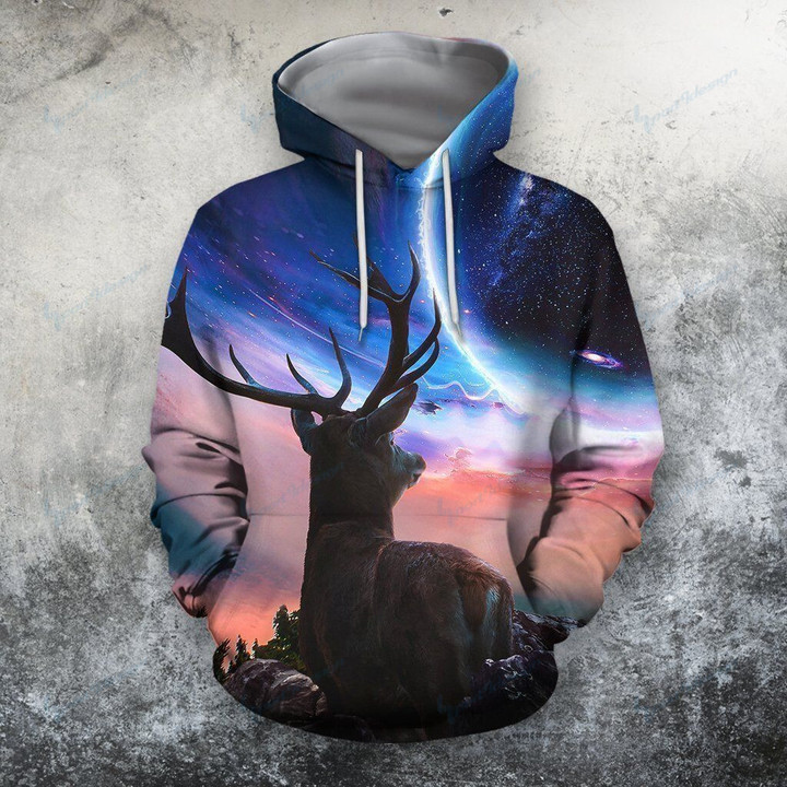 3D All Over Printing Deer And Moon Shirts