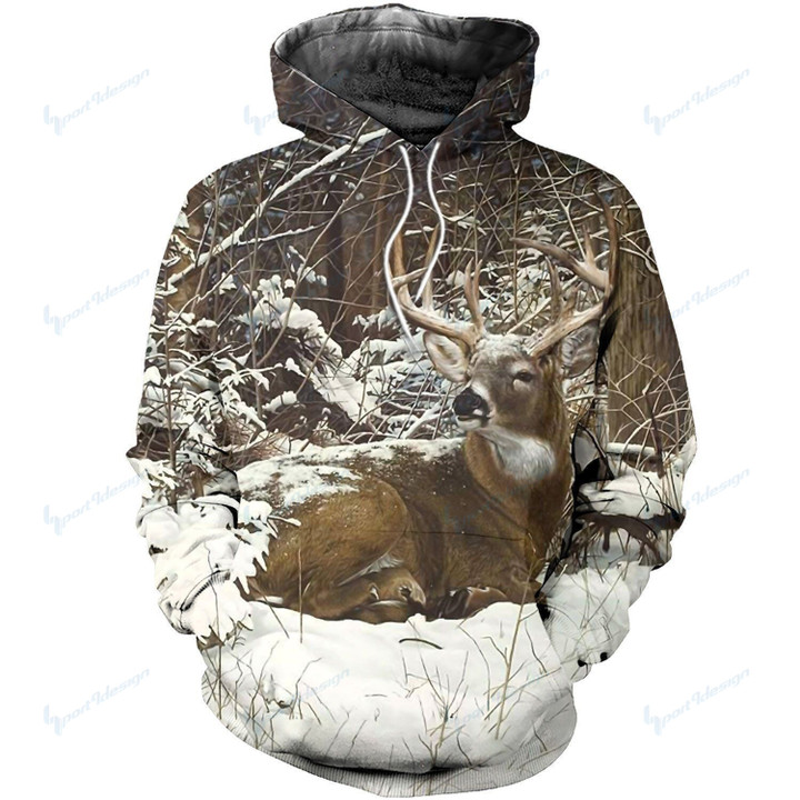 3D All Over Printed Winter Deer Shirts