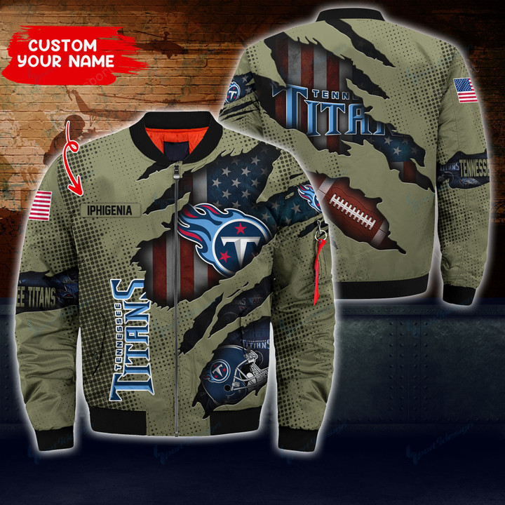Tennessee Titans Personalized Thick Bomber Jacket CS69