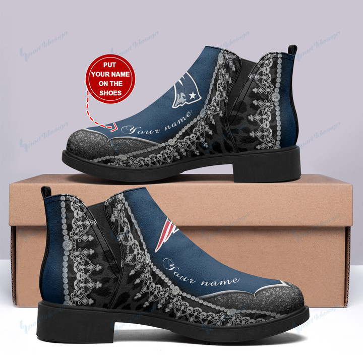 New England Patriots Personalized Comfort & Fashion Short Boots BG35