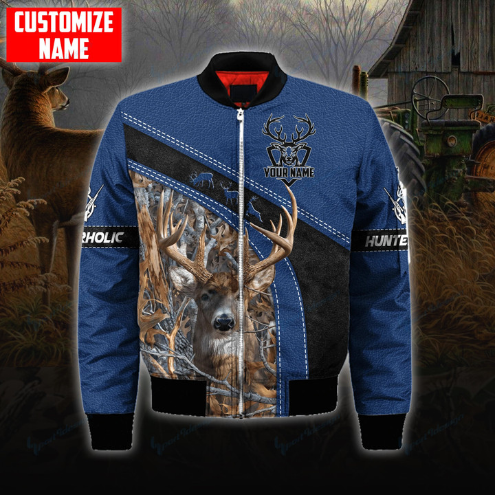 Deer Hunting Personalized Name Thick Bomber Jacket CM 72