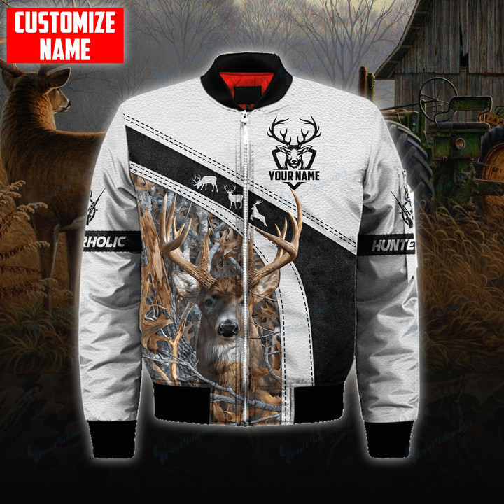Deer Hunting Personalized Name Thick Bomber Jacket CM 73