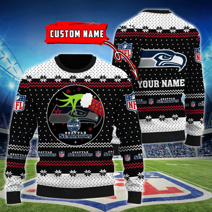 Seattle Seahawks Personalized Woolen Sweater BG63