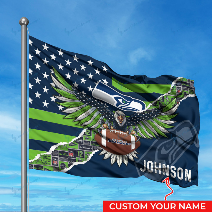 Seattle Seahawks Personalized Flag 302