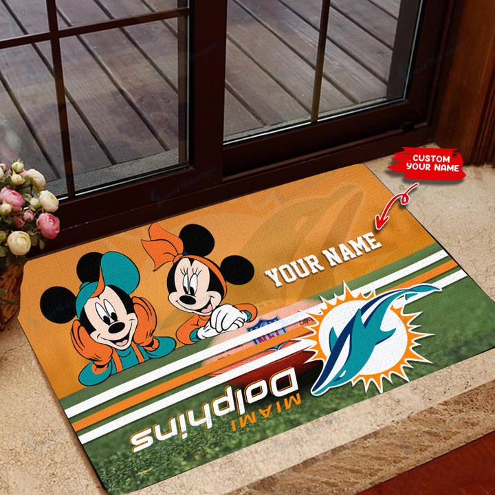 Miami Dolphins Personalized Doormat BG101