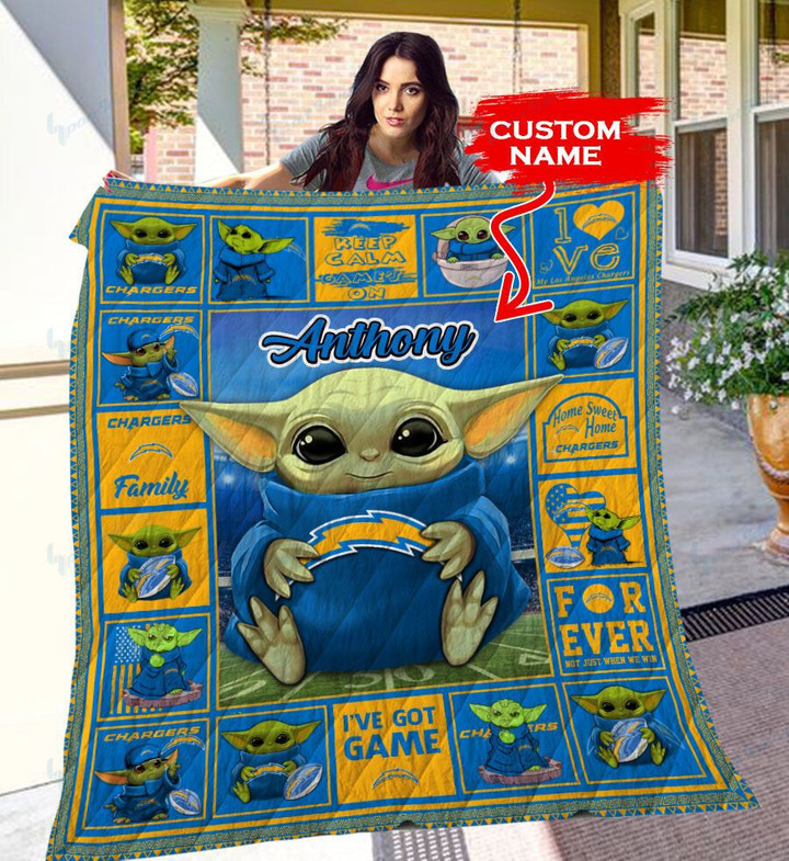 Los Angeles Chargers Personalized Premium Quilt BG20