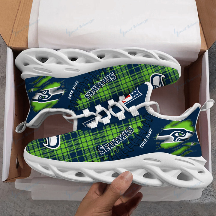 Seattle Seahawks Personalized Yezy Running Sneakers SPD303
