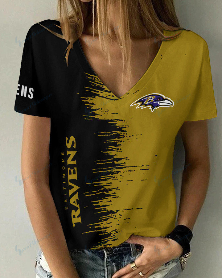 Baltimore Ravens Summer V-neck Women T-shirt BG26