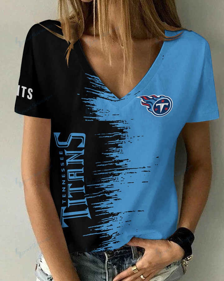 Tennessee Titans Summer V-neck Women T-shirt BG31
