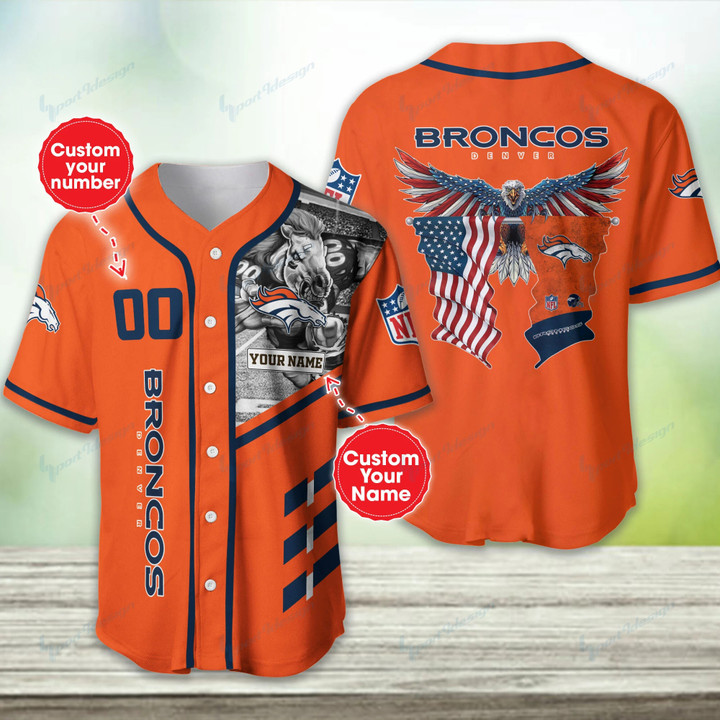Denver Broncos Personalized Baseball Jersey BG397