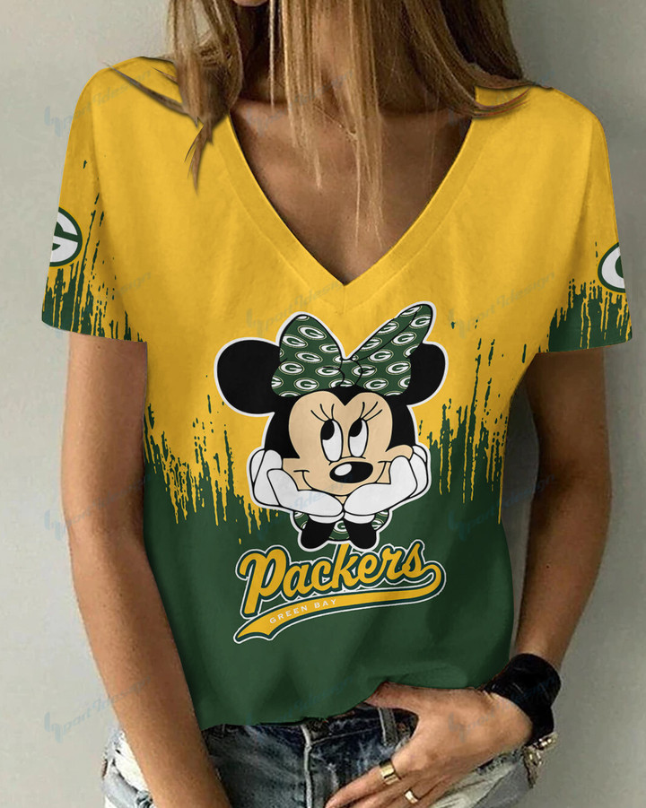 Green Bay Packers Personalized Summer V-neck Women T-shirt BG49