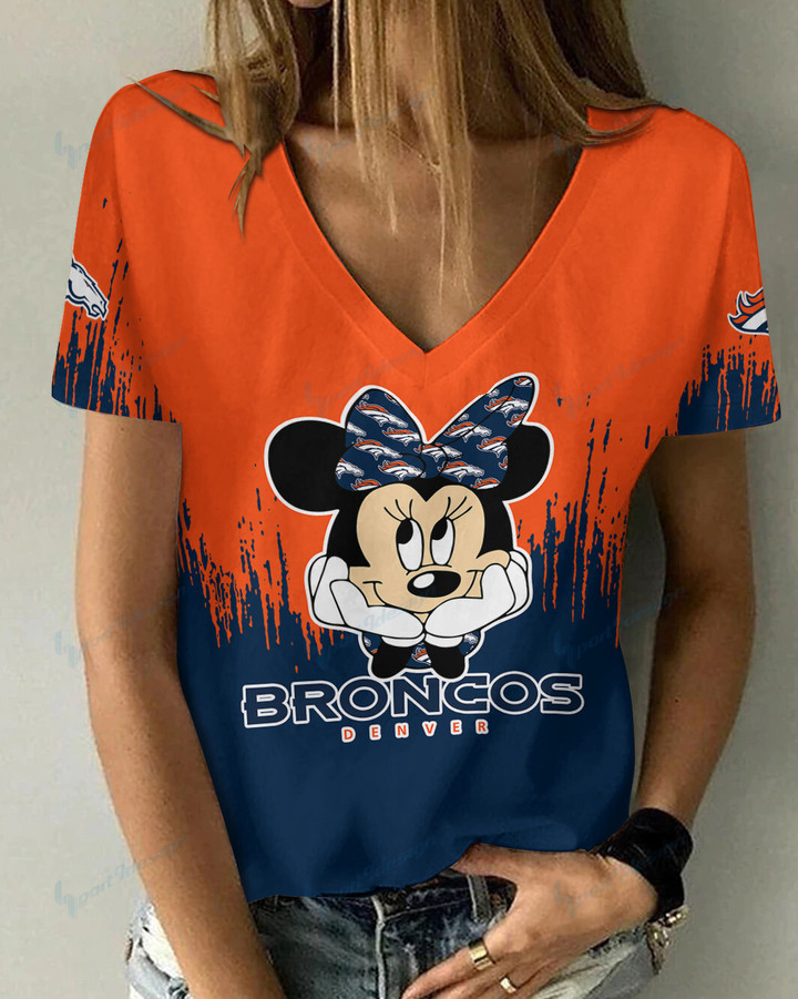 Denver Broncos Personalized Summer V-neck Women T-shirt BG55