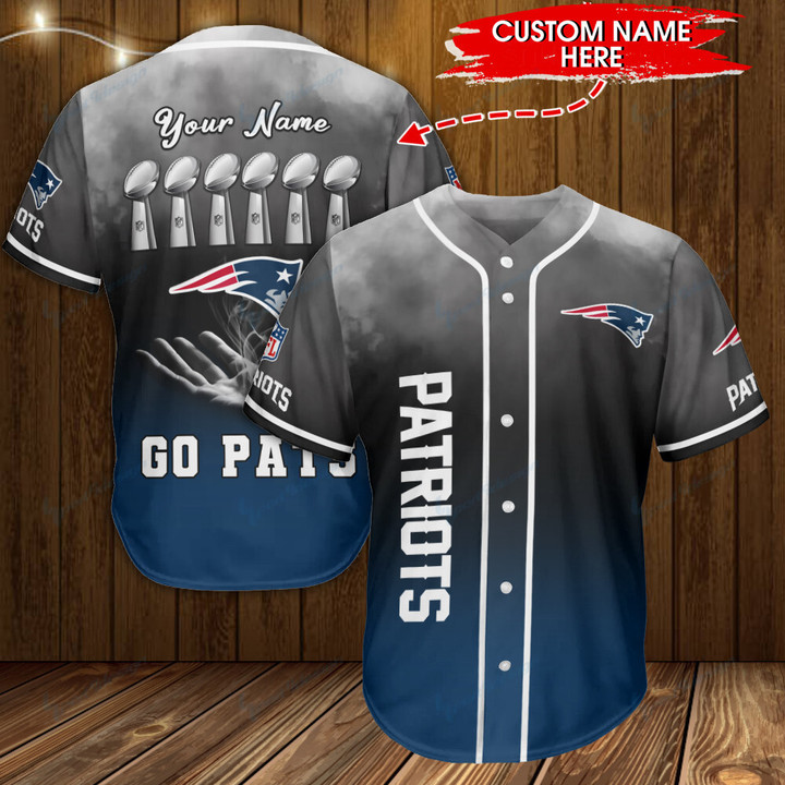 New England Patriots Personalized Baseball Jersey BG548