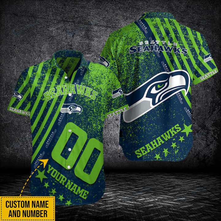 Seattle Seahawks Personalized Button Shirt BB558