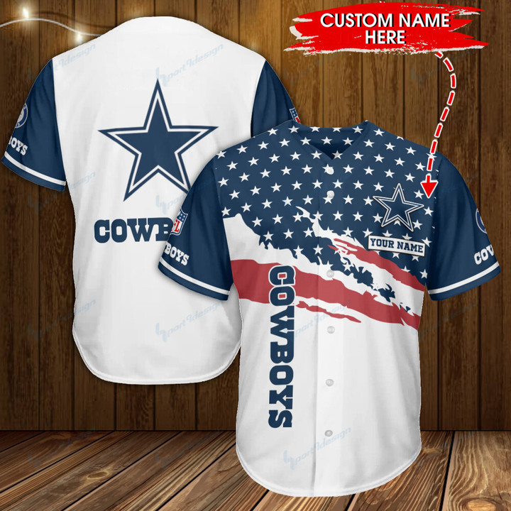 Dallas Cowboys Personalized Baseball Jersey BG554