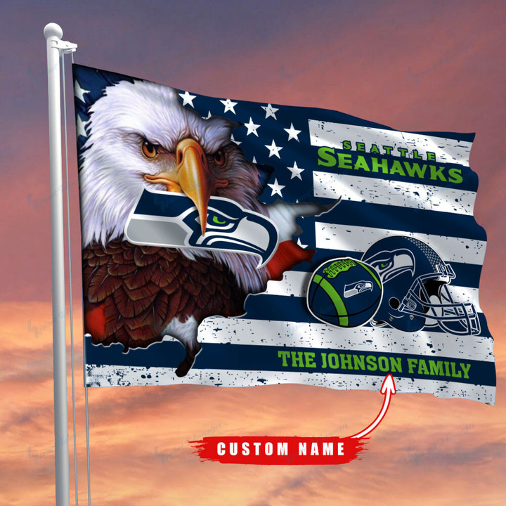 Seattle Seahawks-Flag-Custom Name