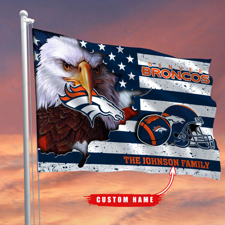 Denver Broncos-Flag-Custom Name