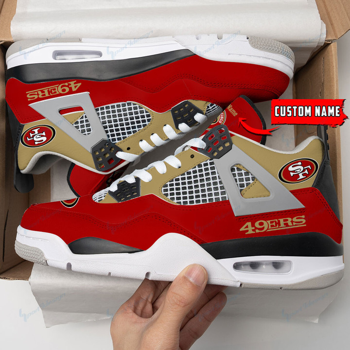 San Francisco 49ers Personalized AJ4 Sneaker BG40